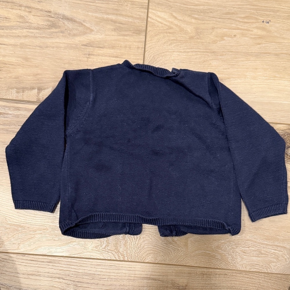 Absorba Navy Blue Kids Cardigan with Checkered Pockets - Picture 4 of 4